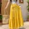 Boho Cotton Linen Slimming Midi Skirt 9