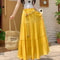 Boho Cotton Linen Slimming Midi Skirt 9