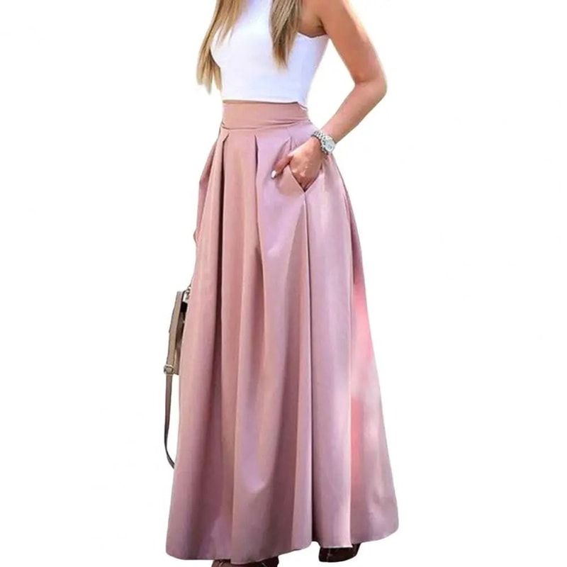 Elegant High Waist Utility Maxi Skirt 6