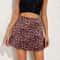 Pink Leopard Satin Punk Mini Skirt 1