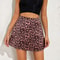 Pink Leopard Satin Punk Mini Skirt 1