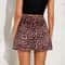 Pink Leopard Satin Punk Mini Skirt 2