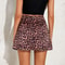 Pink Leopard Satin Punk Mini Skirt 2