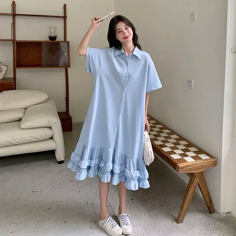 French Sweet Loose Maternity Summer Dress 1