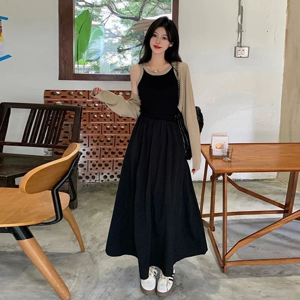 TwoPiece Knitted Maternity Cardigan And Dress Set 3