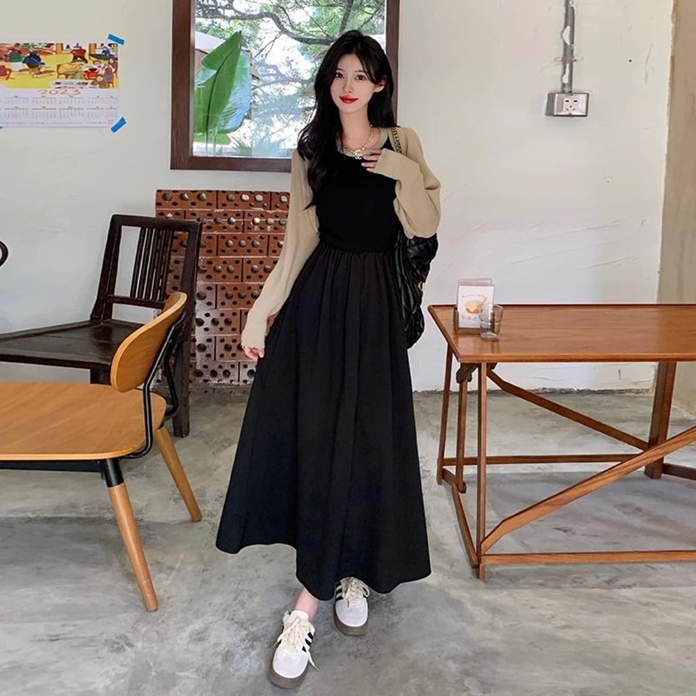 TwoPiece Knitted Maternity Cardigan And Dress Set 5