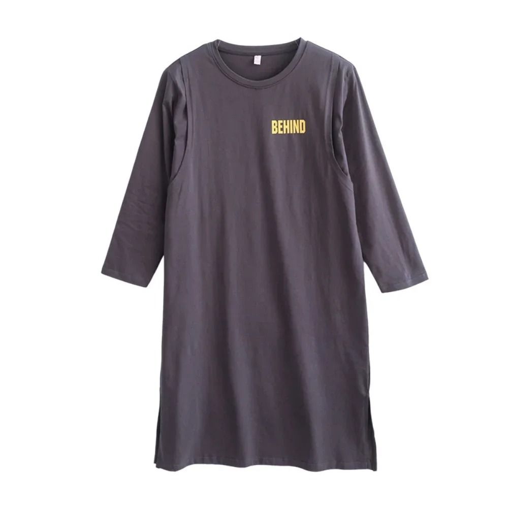 Casual Printed Maternity And Breastfeeding TShirt Dress 3