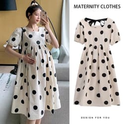 fresh dotty summer maternity fashion dress