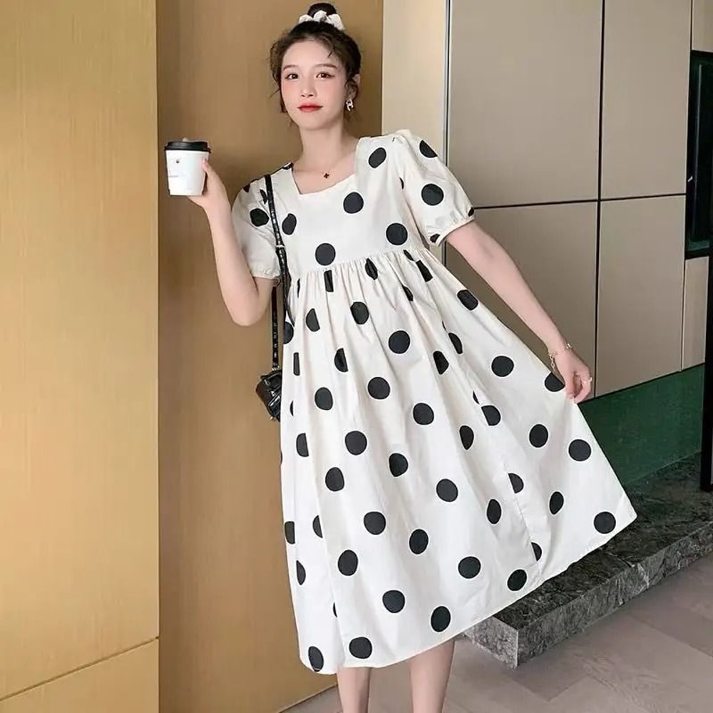 Fresh Dotty Summer Maternity Fashion Dress 3