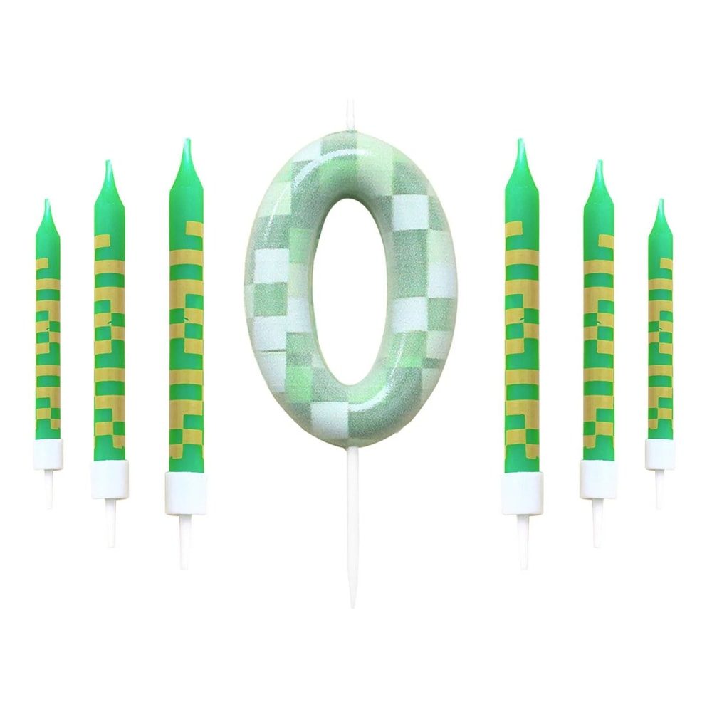 7Piece Green Digital Cake Candle Set 10