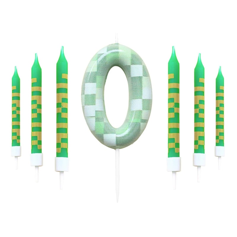 7Piece Green Digital Cake Candle Set 10