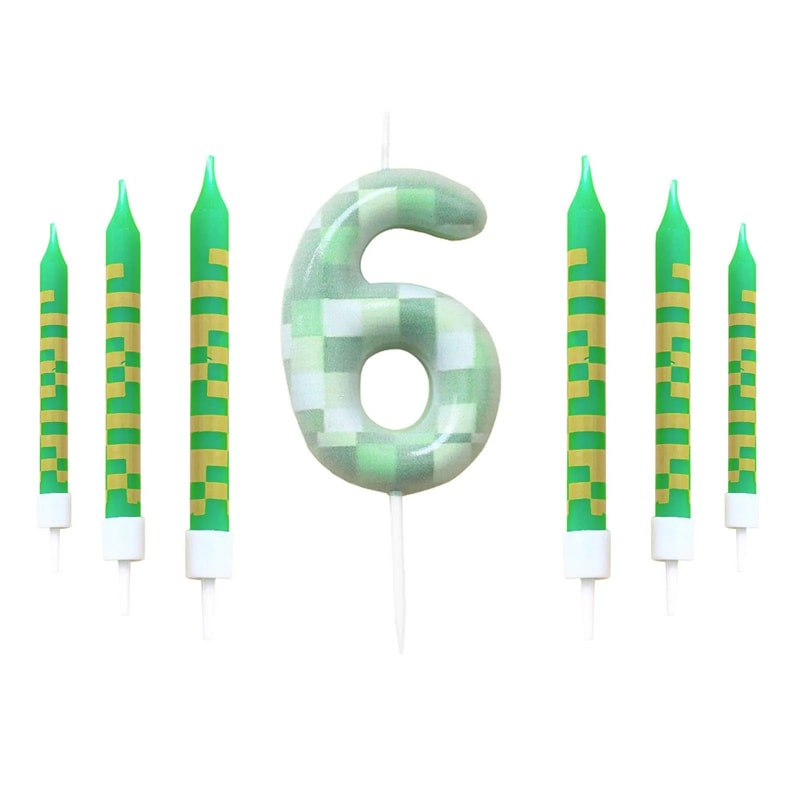 7Piece Green Digital Cake Candle Set 11