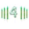 7Piece Green Digital Cake Candle Set 12