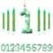 7Piece Green Digital Cake Candle Set 1