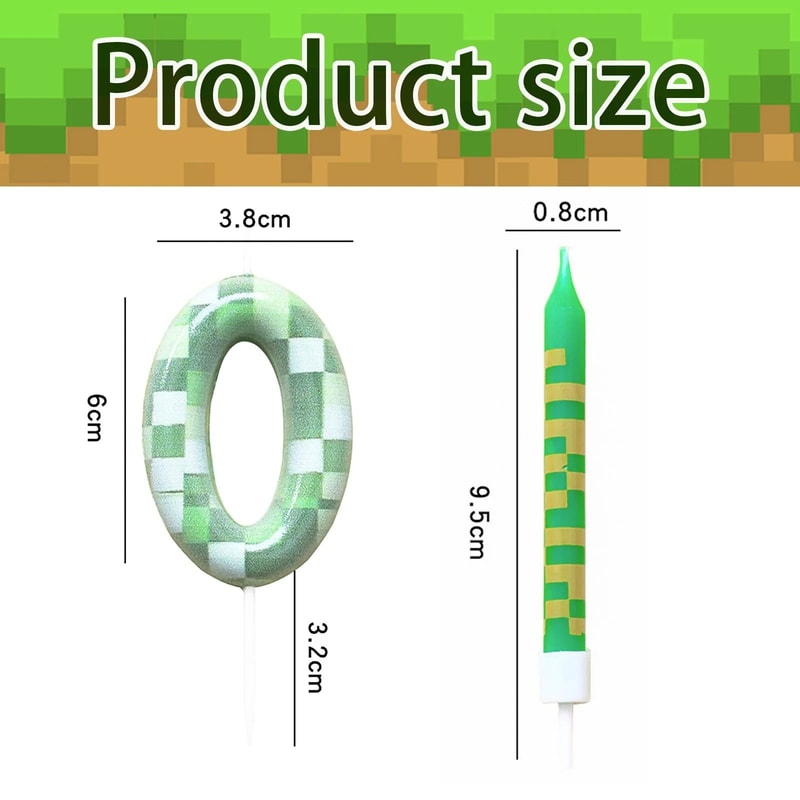 7Piece Green Digital Cake Candle Set 5