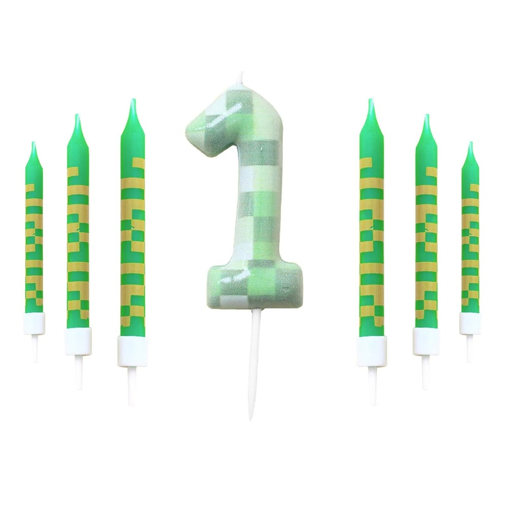 7Piece Green Digital Cake Candle Set 7