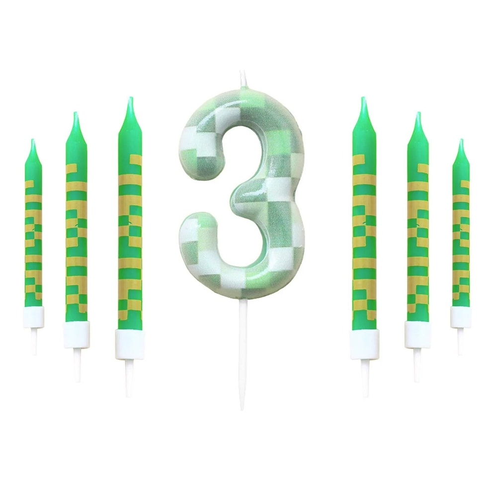 7Piece Green Digital Cake Candle Set 13