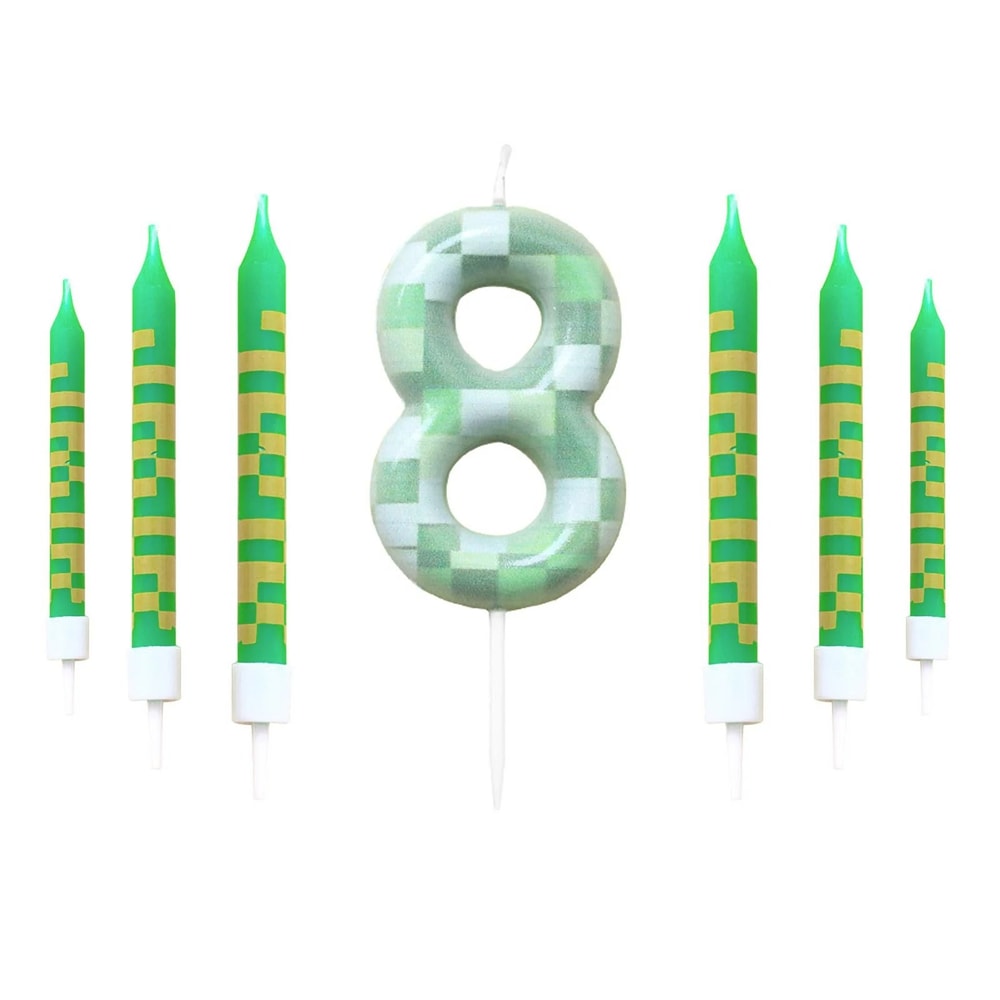 7Piece Green Digital Cake Candle Set 15