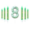 7Piece Green Digital Cake Candle Set 15