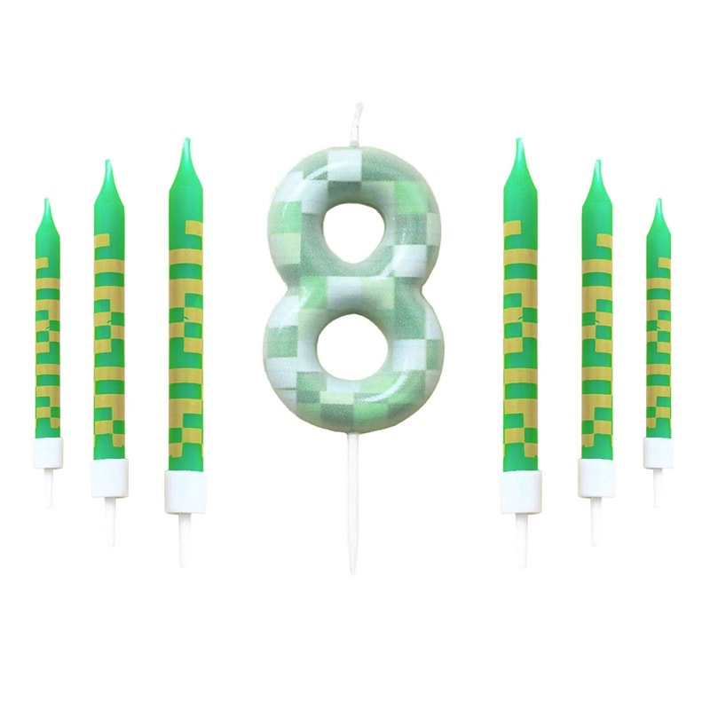 7Piece Green Digital Cake Candle Set 15