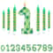 Pixelated Gamer Theme Birthday Candle Set 1