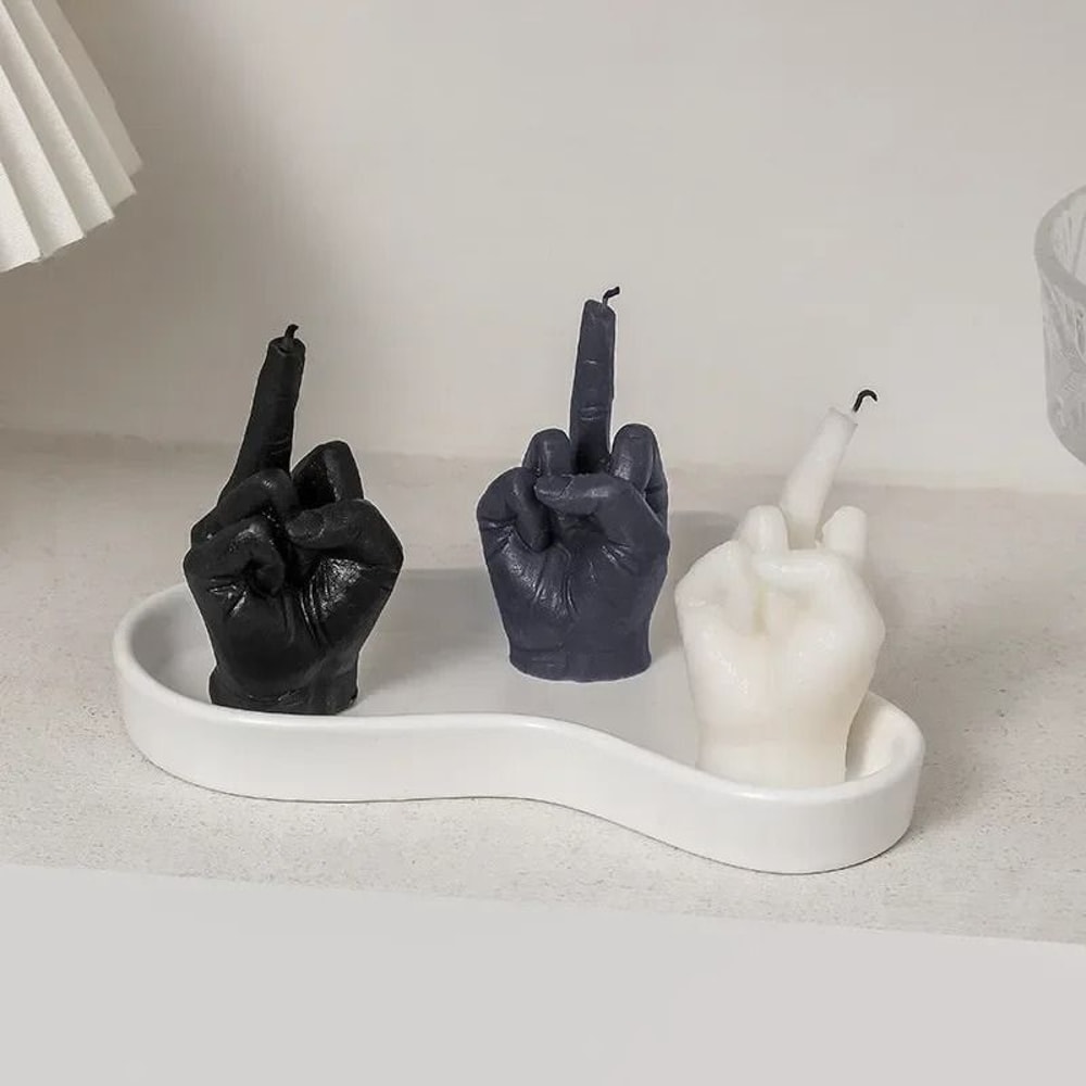 Creative Middle Finger Gesture Scented Candle 3