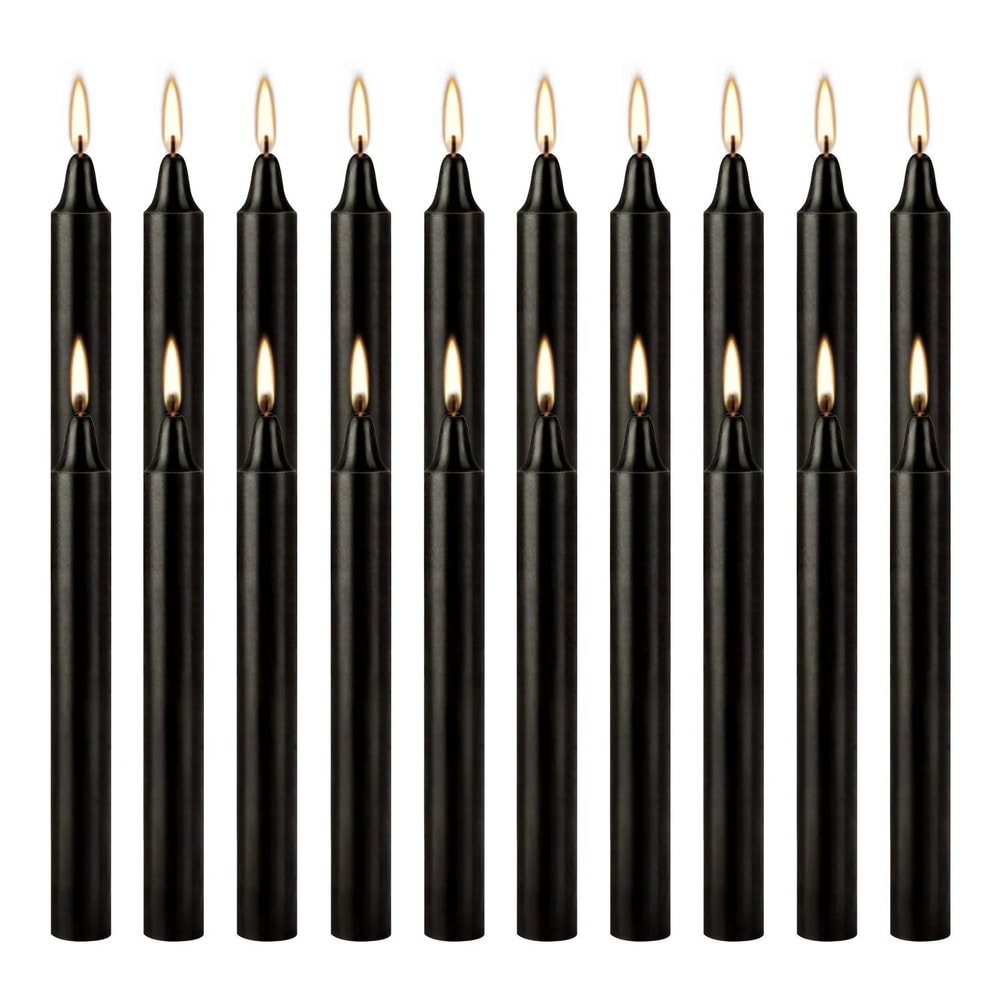 20 Piece Premium Black Taper Candle Set 2