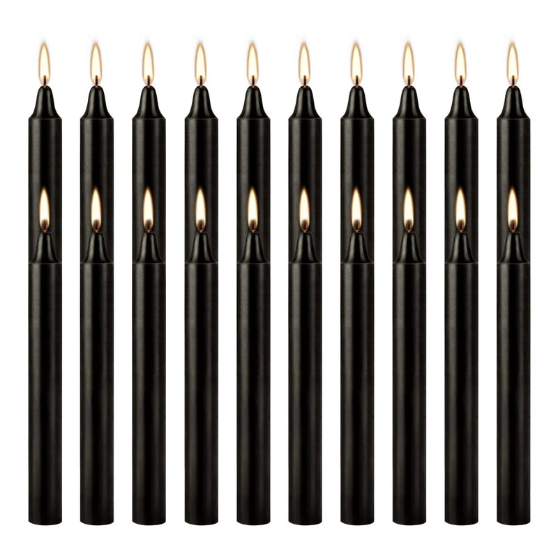 20 Piece Premium Black Taper Candle Set 2