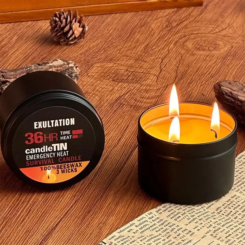 36 Hour 3 Wick Long Lasting Emergency Survival Candle 3