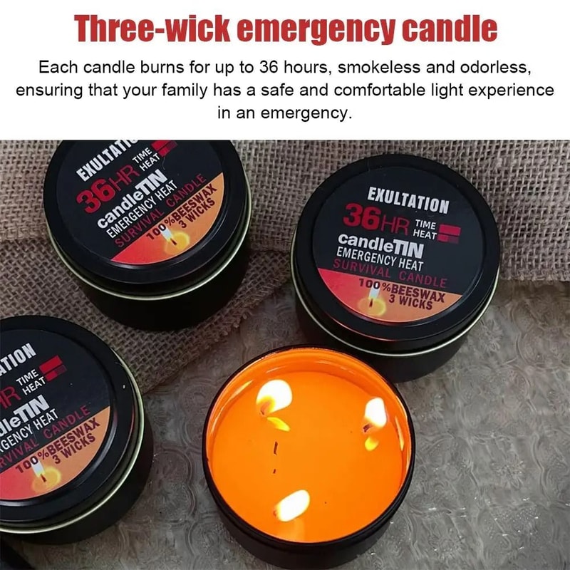 36 Hour 3 Wick Long Lasting Emergency Survival Candle 4