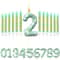 Green Theme Digital Birthday Cake Candle Set 0