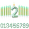 Green Theme Digital Birthday Cake Candle Set 0