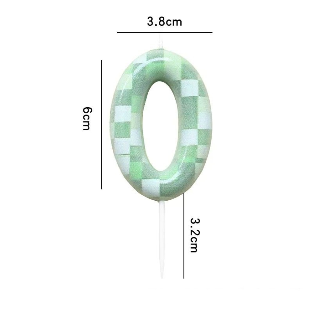 Green Theme Digital Birthday Cake Candle Set 6