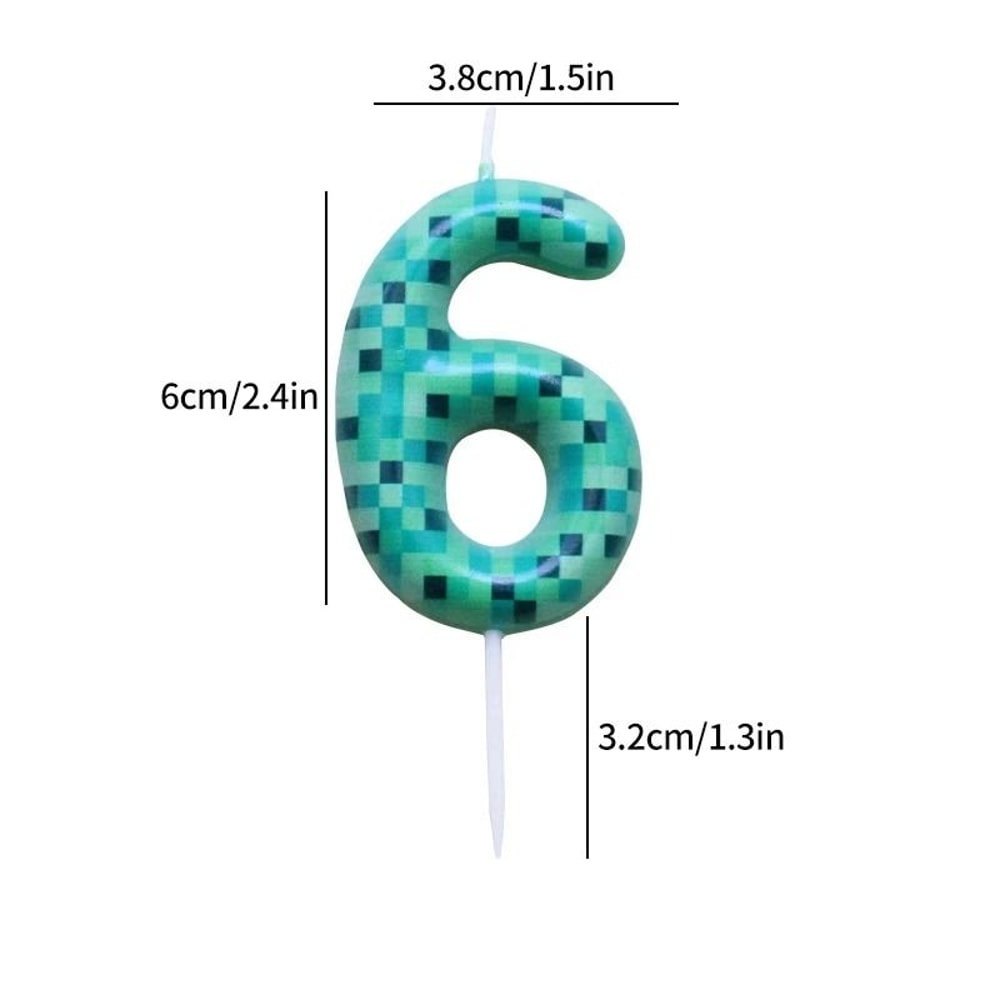 Green Theme Digital Birthday Cake Candle Set 9
