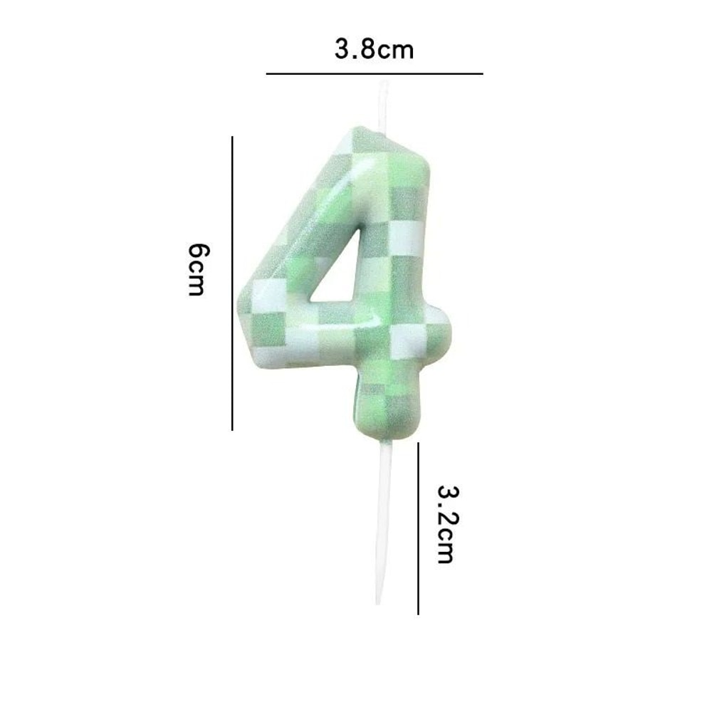 Green Theme Digital Birthday Cake Candle Set 10