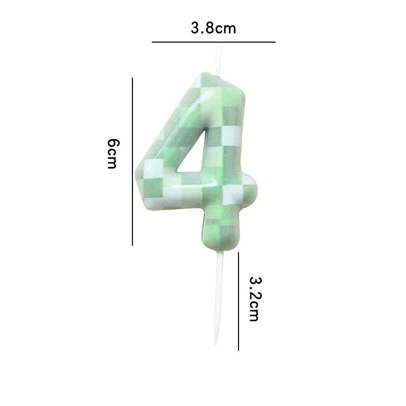 Green Theme Digital Birthday Cake Candle Set 10