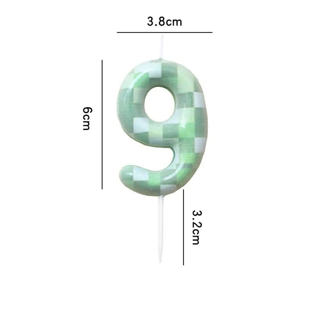 Green Theme Digital Birthday Cake Candle Set 13