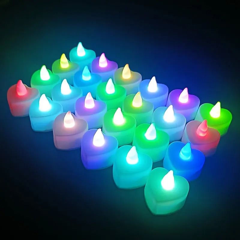 24Piece Red Shell Flameless LED Tea Lights 9