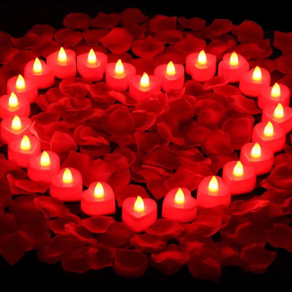24Piece Red Shell Flameless LED Tea Lights 5