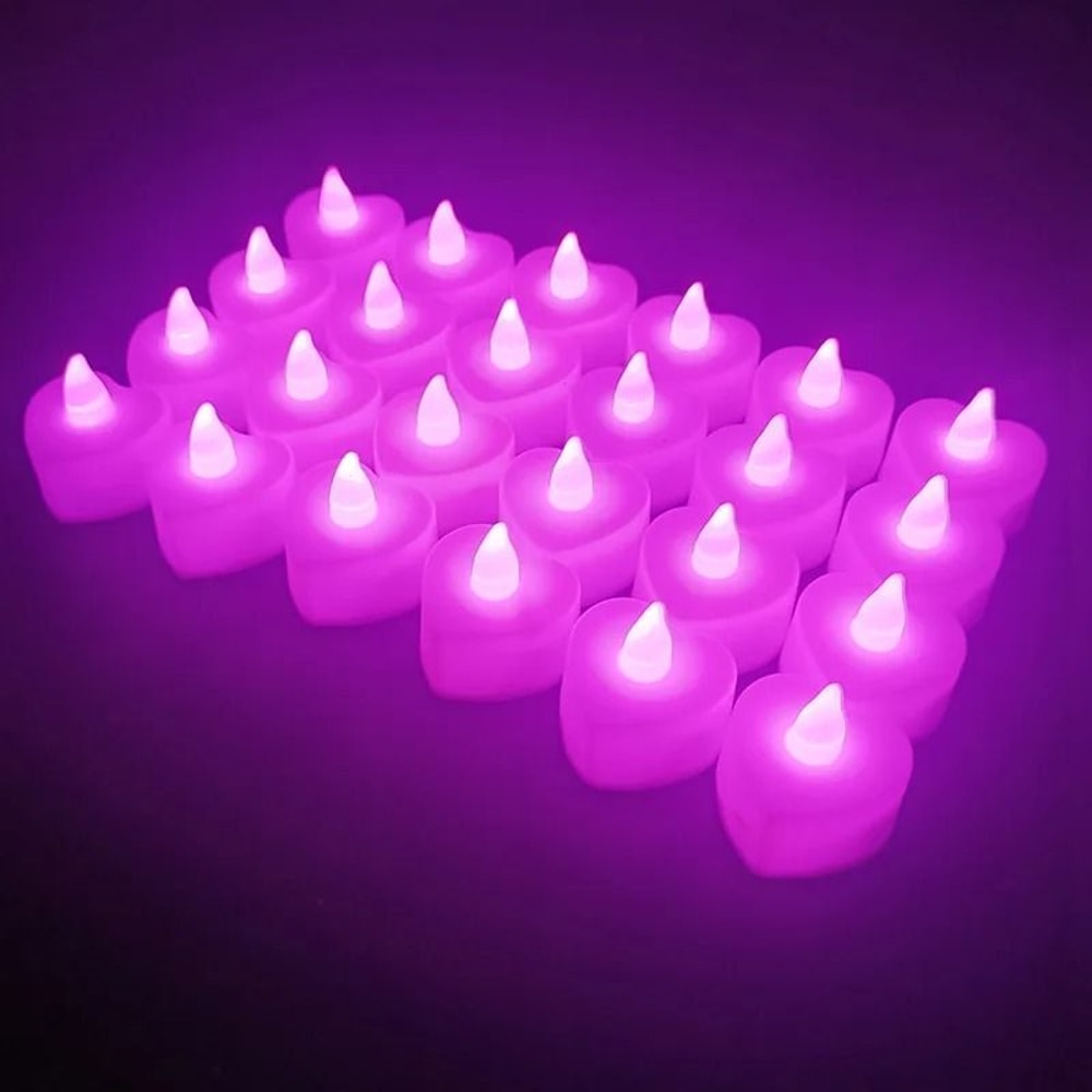24Piece Red Shell Flameless LED Tea Lights 6