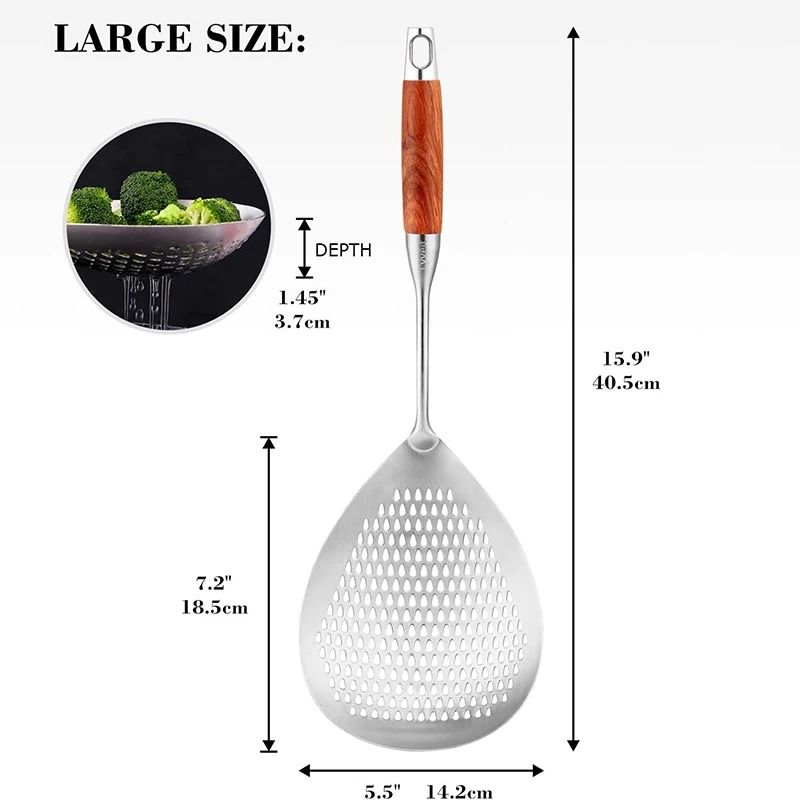 Stainless Steel Fine Mesh Short Handle Skimmer 5