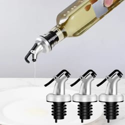 3-piece silver professional oil and vinegar pour nozzle set
