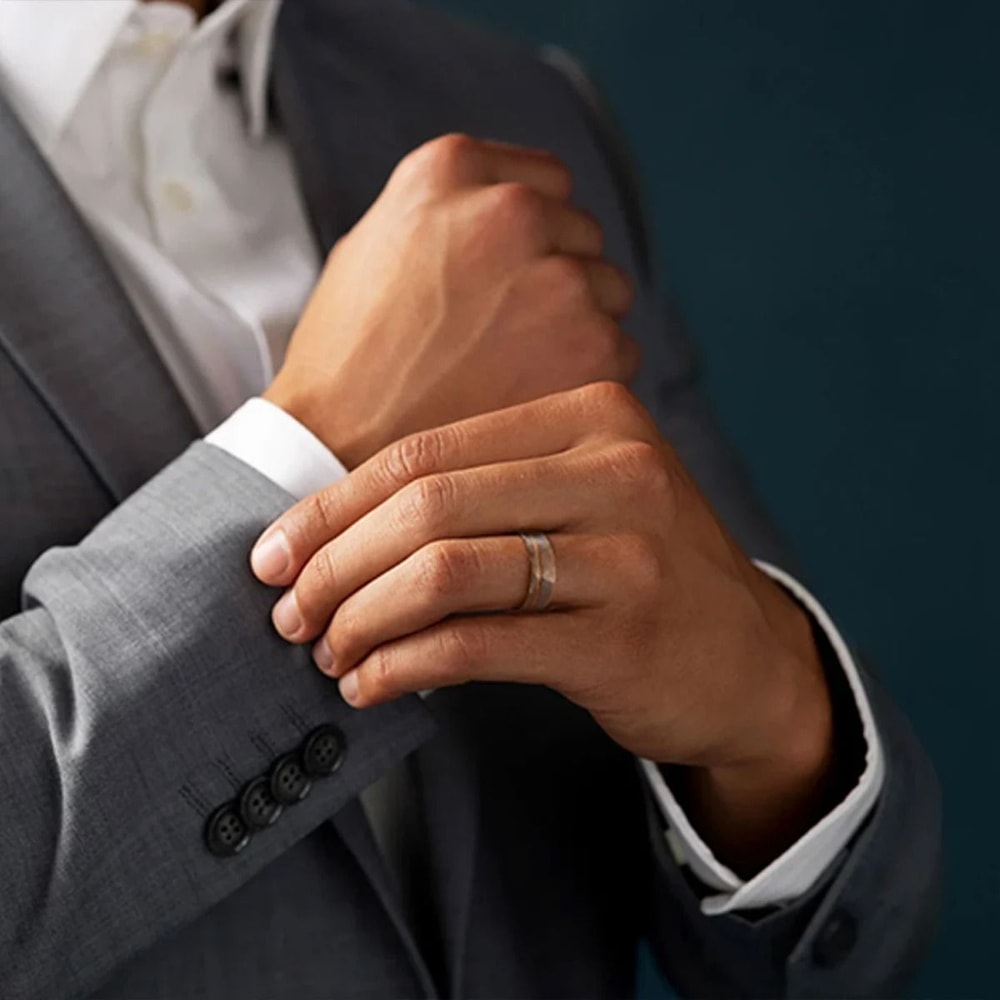 Hammered Tungsten Carbide Professional Wedding Band 2