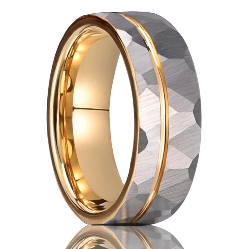 Hammered Tungsten Carbide Professional Wedding Band 6