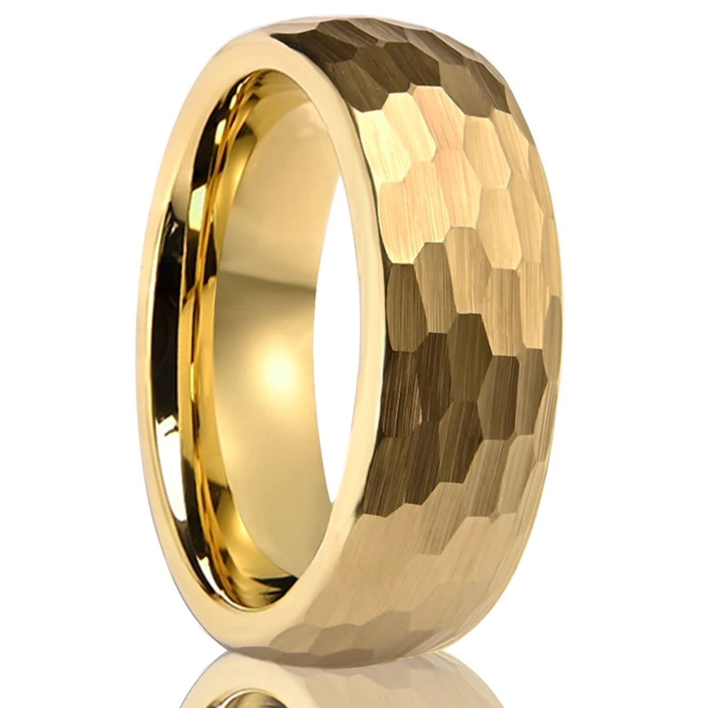 024in And 031in Gold Finish Hammered Tungsten Carbide Professional Ensemble 9