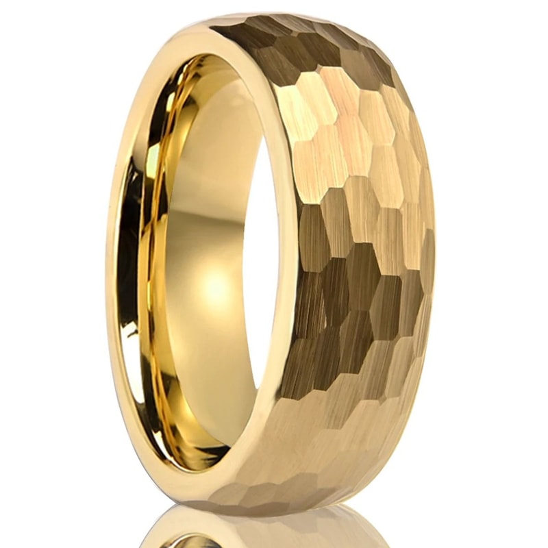 024in And 031in Gold Finish Hammered Tungsten Carbide Professional Ensemble 9