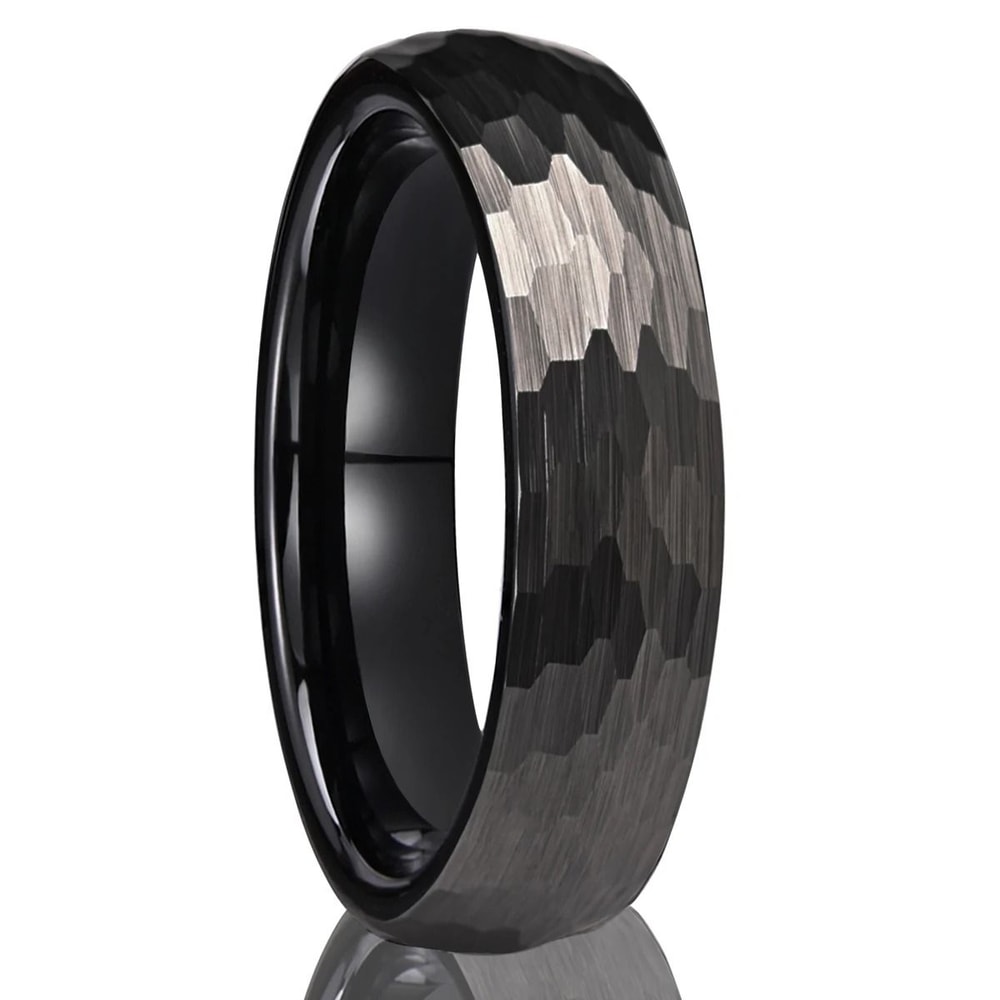 024in And 031in Gold Finish Hammered Tungsten Carbide Professional Ensemble 6