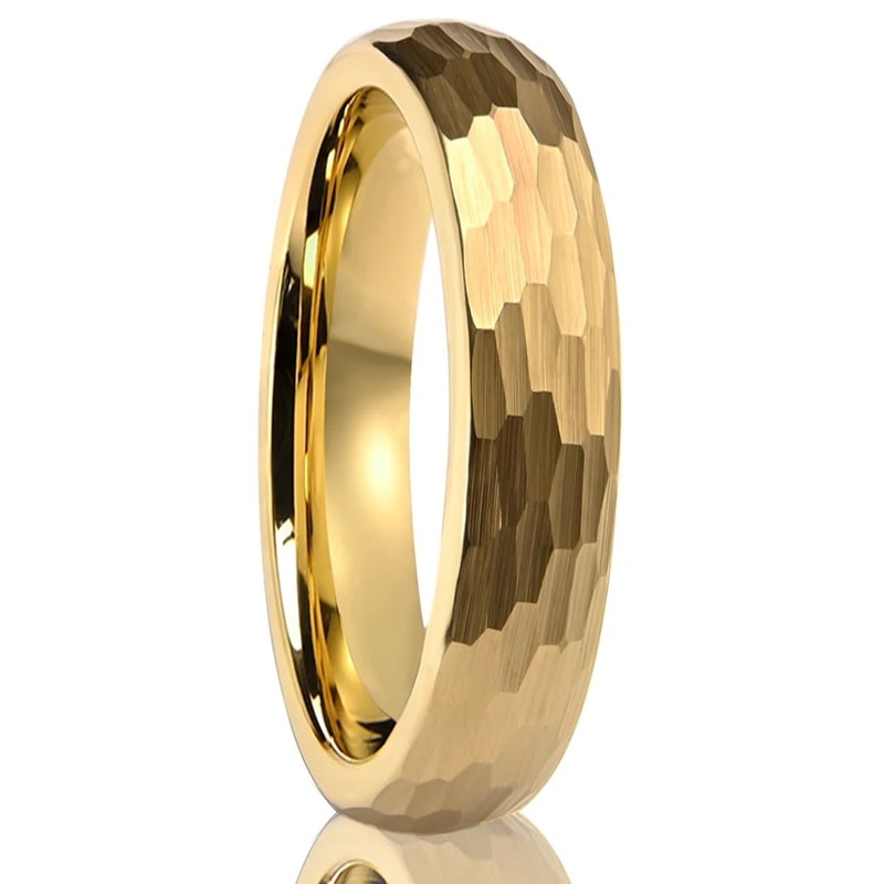024in And 031in Gold Finish Hammered Tungsten Carbide Professional Ensemble 8