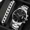 Polished Executive Quartz Chronograph And Calendar Hub 0
