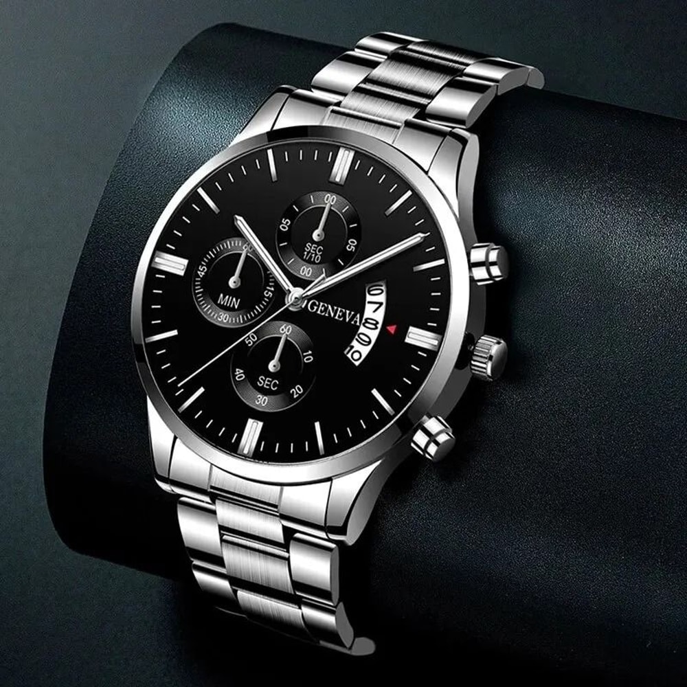 Polished Executive Quartz Chronograph And Calendar Hub 3